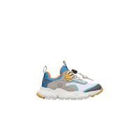 Sneakers En Simili Cuir Et Tissus Technique Doi Junior Gris-blanc 27