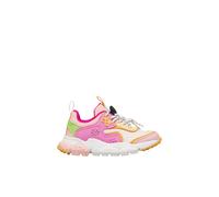 Sneakers En Simili Cuir Et Tissus Technique Doi Junior Rose-blanc Crème 35