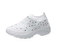 Sneakers Femme Chaussettes élastiques à Strass pour Femmes,Grandes Tailles,Chaussures décontractées,Respirantes et légères