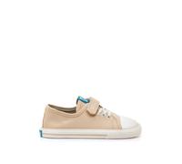 Sneakers filles synthétique lacets- fermeture adhésive barefoot beige 34