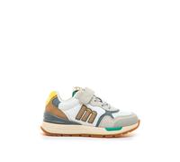 Sneakers Garçon Textile Lacets- Fermeture Adhésive Gris-jaune 31
