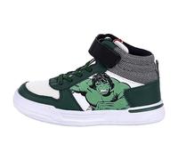 Sneakers Hulk - Couleur Verte et Blanche - Taille 31 - Fermeture à Lacets et à Scratch - Baskets Montantes pour Enfant avec Semelle PVC - Motif The Avengers - Produit Original Conçu en Espagne