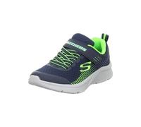 Skechers Garçon Microspec Baskets, Tissu Bleu Marine Bordure Bleu Citron Nvlm, 33 EU