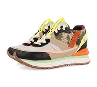 Sneakers noires à talonnette invisible avec mix de textures et prints pour femme apore