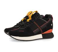 Sneakers noires à talonnette invisible et textures pour femme sanssat