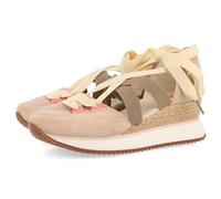 Sneakers Ouvertes Blanches À Talon COMPENSÉ pour Femme SAMOBOR