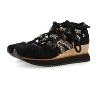 SNEAKERS OUVERTES NOIR DE TYPE ESPADRILLE À TALON COMPENSÉ POUR FEMME IONA