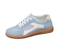 Sneakers Rétro Femme Grandes Tailles - Baskets Colorées à Semelle Plate et Souple, Chaussures Montantes Décontractées pour Un Confort Léger et Respirant - ode Européenne u Quotidien (Blue, 38)