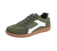 Sneakers Rétro Femme Grandes Tailles - Baskets Colorées à Semelle Plate et Souple, Chaussures Montantes Décontractées pour Un Confort Léger et Respirant - ode Européenne u Quotidien (Green, 41)