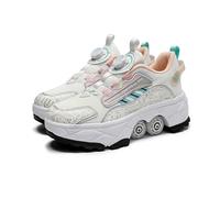Sneakers Roller Chaussures De Skateboard Baskets avec Roues Sport Gymnastique Mode Multi-usages Kick Roller Shoe pour garçons Filles,38