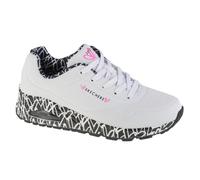 Sneakers - SKECHERS - Uno-Loving Love 155506-WBK - Femme - Blanc - Lacets - Synthétique - Plat 35