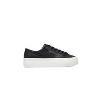 Calvin Klein Baskets Vulcanisées Femme Flatform Low en Cuir, Noir (Black/Bright White), 36