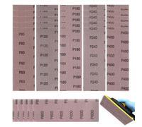 SneiDr Pro 30 Pièces Bande Abrasive en Filet 80x230mm Sans Poussière Anti-blocage Grains P80 P120 P180 P240 P400 P600 Compatible Ponceuse Orbitale Manuelle Pour Bois Métaux Peinture Plastique Voiture