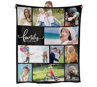 Snewvie Plaid Personnalisé Photo Couverture Personnalisée Et Texte pour Papa, Maman, Enfants, Animaux De Compagnie, Amis Ou Amoureux Cadeau pour Noël(10 Photos-127x178cm)