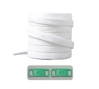 SNGUOQ Lacets plats classiques noirs et blancs avec boucle en métal for baskets, décoration de chaussures, accessoire de costume Pour Baskets, Course À Pied(White green,120cm)