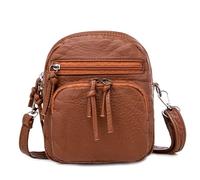 SNGUOQ Sac bandoulière for téléphone portable en cuir souple, style rétro, multicouche, grande capacité, for femme Pour Faire Du Shopping, Sortir(Brown)