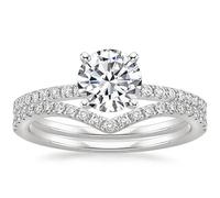 SNHHNSW 1-1/5 ct. deux ans Ensemble d'anneaux de bague Moissanite Moisanite Moisanite Raguez pour les femmes à moitié éternité Curbe Marive Band Promed Wedding Anneaux