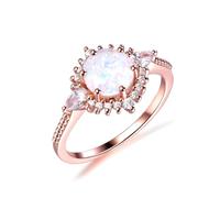 SNHHNSW 1 CT CENT CENTRE REAL OPAL SINGS POUR LES FEMMES S 10K 14K REAL OPAL AVEC LA MISSANITE DÉNAGRATION DU MISANITE POUR LES FEMMES SIME 4-12