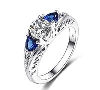 SNHHNSW 100% Sapphire Gemstone Wedding Engagement For Women Fine