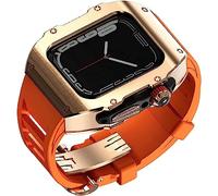 SNHHNSW 49mm Mod Kit Stainless Steel Watch Case & Rubber Band，For Ultra 49MM，Titanium Frame Soft Sport Watch Strap And Metal Buckle Rm Style Watch Accessories for Men Women