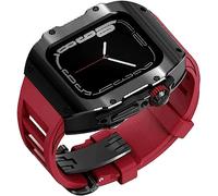 SNHHNSW 49mm Mod Kit Stainless Steel Watch Case & Rubber Band，For Ultra 49MM，Titanium Frame Soft Sport Watch Strap And Metal Buckle Rm Style Watch Accessories for Men Women