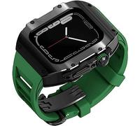 SNHHNSW 49mm Mod Kit Stainless Steel Watch Case & Rubber Band，For Ultra 49MM，Titanium Frame Soft Sport Watch Strap And Metal Buckle Rm Style Watch Accessories for Men Women