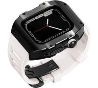 SNHHNSW 49mm Mod Kit Stainless Steel Watch Case & Rubber Band，For Ultra 49MM，Titanium Frame Soft Sport Watch Strap And Metal Buckle Rm Style Watch Accessories for Men Women