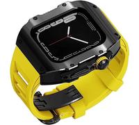 SNHHNSW 49mm Mod Kit Stainless Steel Watch Case & Rubber Band，For Ultra 49MM，Titanium Frame Soft Sport Watch Strap And Metal Buckle Rm Style Watch Accessories for Men Women