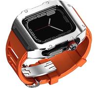 SNHHNSW 49mm Mod Kit Stainless Steel Watch Case & Rubber Band，For Ultra 49MM，Titanium Frame Soft Sport Watch Strap And Metal Buckle Rm Style Watch Accessories for Men Women