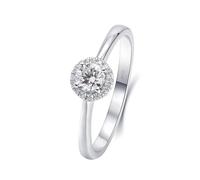 SNHHNSW / Anneaux de Moissanite blancs, 4 bagues Claw Halo Promise pour ses anneaux de promesse de promesses blancs de forme ronde 0,3 pour femmes