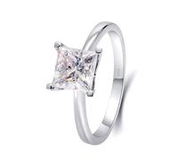 SNHHNSW / Bague de fiançailles Moisanite vintage blanche, bague de mariage Princess Square pour femmes, princesse-Shape de White Moissanite 2 Bague de mariage