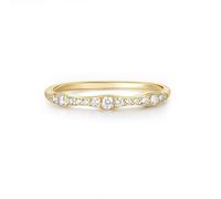 SNHHNSW Bague de fiançailles Moissanite, anneau de mariage pour femmes/forme ronde jaune moitié éternité confort ajustement