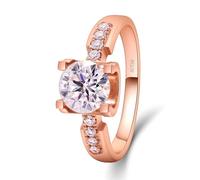 SNHHNSW / Blancs Womens Promise Rings, 1 4-partis Round Moissanite Womens Wedding Randon Engagement Anneaux pour femmes