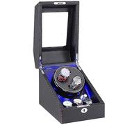 SNHHNSW Chandelier 2 3 Watch Winder pour Les Montres automatiques avec Une Alimentation en Cuir en Fibre de Carbone Bleu Lustre Moteur Calme