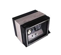SNHHNSW Chandelier Double Watch Winder, pour Les Montres automatiques, extérieur de Peinture de Piano en Coque en Bois, Cuir PU, Moteur Japonais Super Silencieux, Lustre Noir