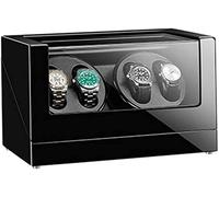 SNHHNSW Chandelier Watch Winder Box 4 pour Les Montres automatiques Piano Finisho Motor Silencieux 4 Rotation Mode Rotation Fit Lady Man Watches Accessoires (Couleur: G) Chandelier