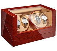 SNHHNSW Chandelier Watch Winder Box 4 pour Les Montres automatiques Piano Finisho Motor Silencieux 4 Rotation Mode Rotation Fit Lady Man Watches Accessoires (Couleur: G) Chandelier