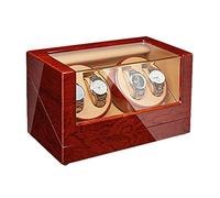 SNHHNSW Chandelier Watch Winder Box 4 pour Les Montres automatiques pour Le Piano en Bois Finition silencieuse Moteur 4 Rotation Mode Rotation Fit Lady Man Montres, H Chandelier