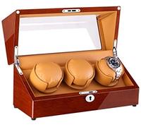SNHHNSW Chandelier Watch Winder for Automatic Watches Power Supply Wooden Piano Finish 4 Rotation Mode Setting Quiet Motor Accessories Chandelier