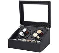 SNHHNSW Chandelier Watch Winder, Quiet Motor Rotating 4 Watch + Storage 6 Watches Box Black Accessories (Color : B) Chandelier