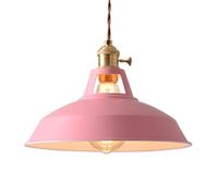 SNHHNSW E27 Screw Single-Head Pendant Light,American Minimalist Style Chandelier,Creative Personality Iron Art Hanging Lamp,Coffee House Restaurant Studio Decorative Lighting Fixtures (Pink)