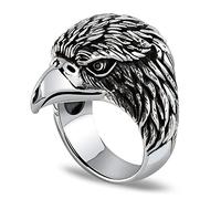 SNHHNSW Engagement anneau, anneau d'habitude Eagle Head Bands de mariage Bague pour hommes