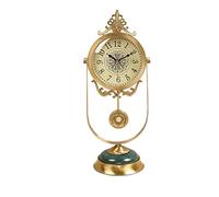 SNHHNSW European-Style Pure Brass Desk Clock Modern Entrance Living Room Bedroom Home Decoration Table Clocks Villa Ornaments (Color : A Size : 20.5 * 50.5cm) (A 20.5 * 50.5cm)