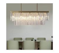 SNHHNSW lamp Chandelier,Rectangle Chromed Chandelier for Dining Room Bedroom Led Crystal Kitchen Lustre Hanging Lamp Modern Silver Light(Warm Light,Chrome L80Cm W25Cm)/Cool Light/D L120*W25Cm lamp