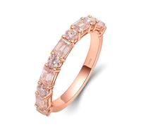 SNHHNSW / Rose Moissanite Anneaux de mariage, Row Drill Dring Women's Women's Engages Rings Rengular-Shape de White Moissanite White Moisanite Moisanite Femmes