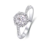 SNHHNSW / White Wedding Bands Femmes, 0,6 Round Moissanite Twisted Band Women's Engagement Rague de mariage Bague de mariage
