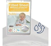 Snibbs Drap Housse imperméable Grise, Surmatelas Imperméable pour Lit Bébé, Protège-Matelas 60x120 Bébé Imperméable, Protection Contre l'humidité 60 * 120 avec Membrane TPU Respirante