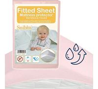 Snibbs Drap Housse imperméable Rose, Surmatelas Imperméable pour Lit Bébé, Protège-Matelas 60x120 Bébé Imperméable, Protection Contre l'humidité 60 * 120 avec Membrane TPU Respirante