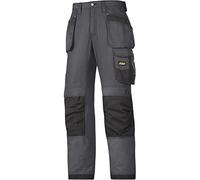 Snickers 32135804256 Rip-Stop Pantalon d'artisan avec Poches Holster Taille 256 Gris/Noir