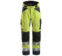 Snickers AllroundWork Hi-Vis 37.5® pantalon de travail isolantitshose, cl. 2, EN 14404, 20471 HV-jaune-gris acier L/LONG